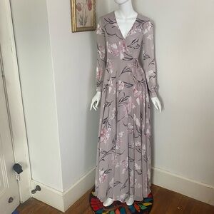 Lulus Floral Wrap Maxi Dress